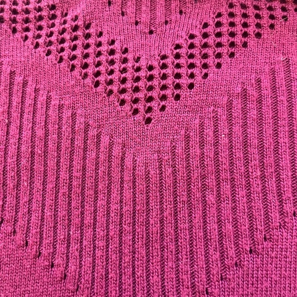 Market & Spruce Crew Neck Sweater with Design Elements in Wine Size Medium - Picture 3 of 5